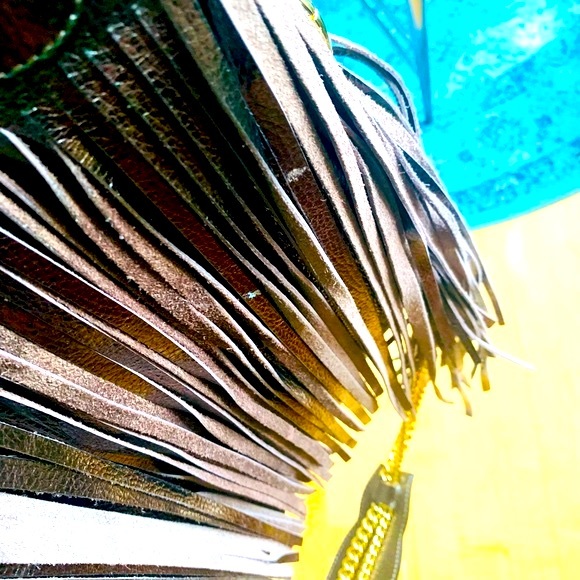 ✨Alberta Dicanio✨ Metallic Bronze Oversized Leather Hobo Bag W/Detachable Strap - Picture 11 of 16